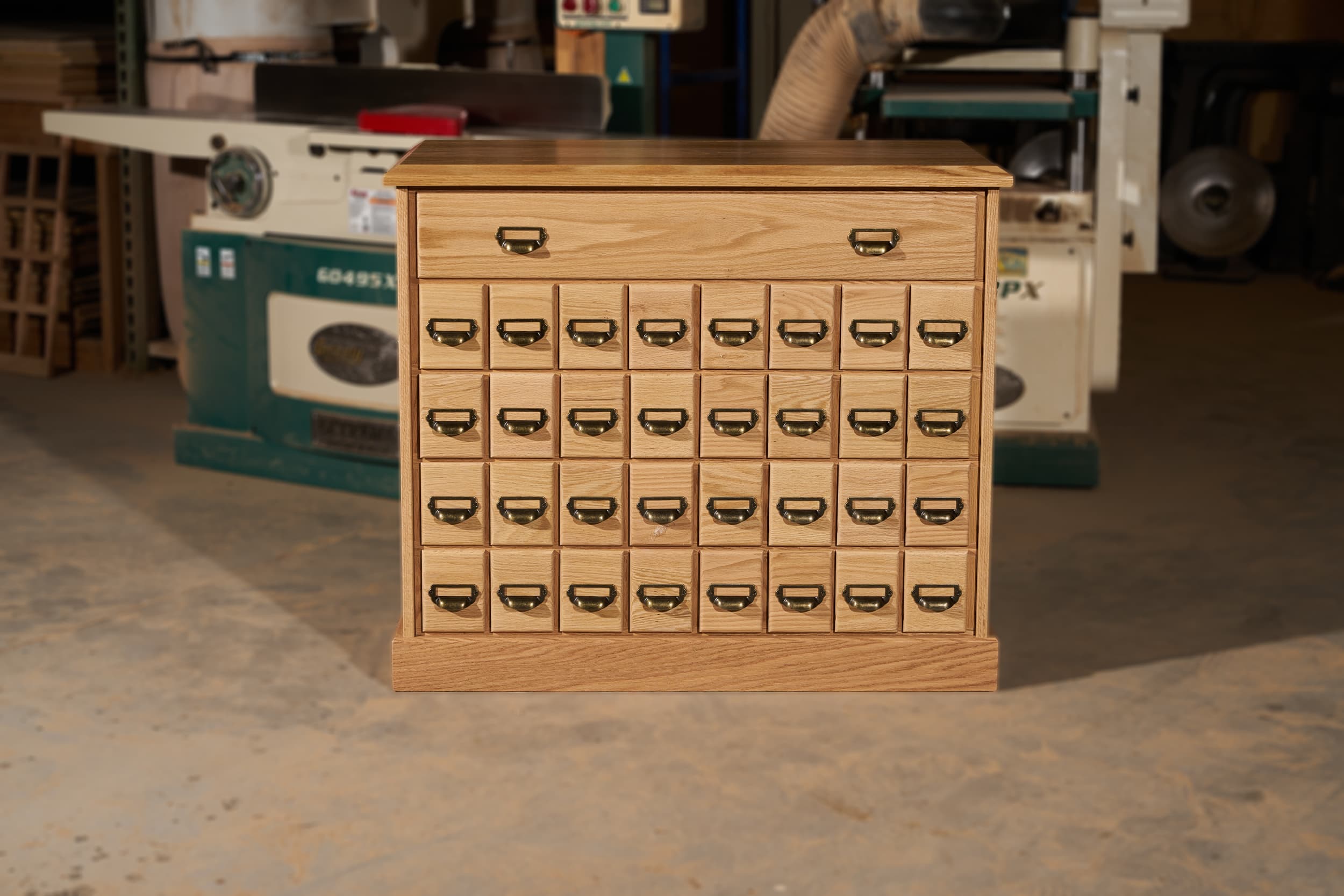 Ready to Ship - Pennyworth 39in Oak Trading Card Cabinet