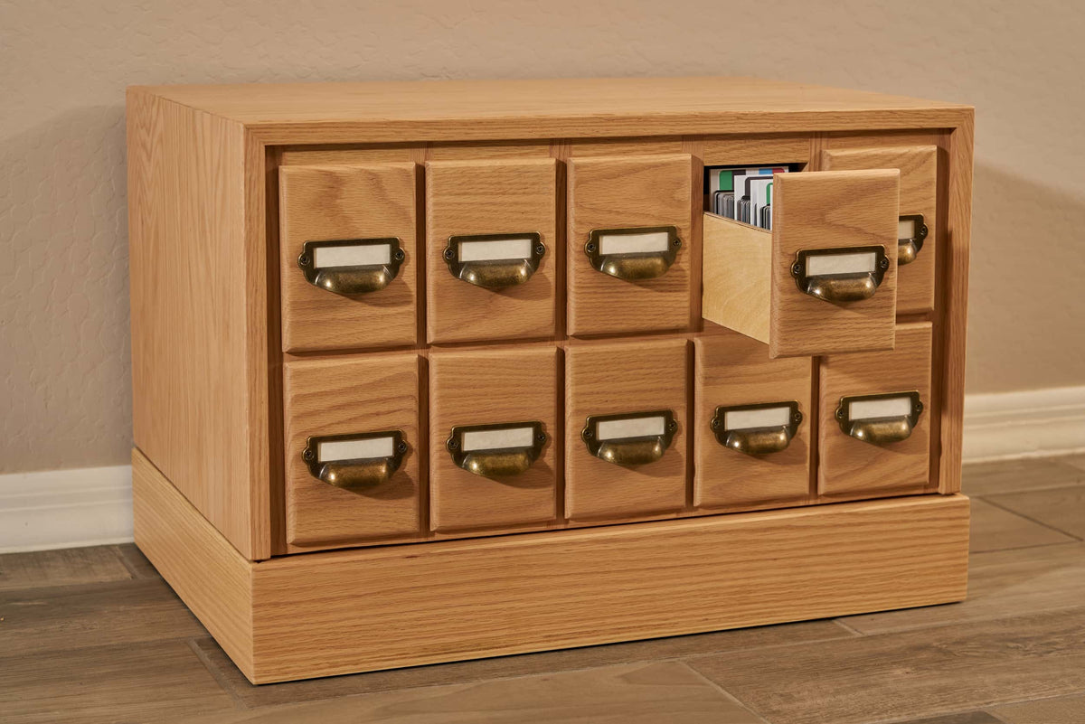 Table Top Card File Chest The Butler Stackable Trading Card Storage Cabinet | Desktop Trading ...