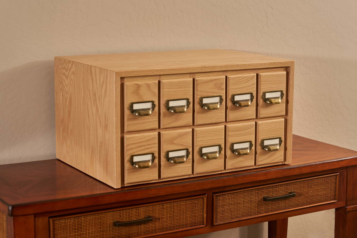Table Top Card File Chest The Butler Stackable Trading Card Storage Cabinet | Desktop Trading ...